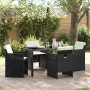 Conjunto de Comedor de Jardín 5 pcs Negro ratán sintético