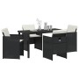 Conjunto de Comedor de Jardín 5 pcs Negro ratán sintético