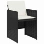 Conjunto de Comedor de Jardín 5 pcs Negro ratán sintético