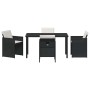 Conjunto de Comedor de Jardín 5 pcs Negro ratán sintético