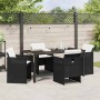 Conjunto de Comedor de Jardín 5 pcs Negro ratán sintético