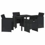 Conjunto de Comedor de Jardín 5 pcs Negro ratán sintético
