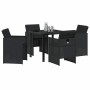 Conjunto de Comedor de Jardín 5 pcs Negro ratán sintético