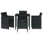 Conjunto de Comedor de Jardín 5 pcs Negro ratán sintético