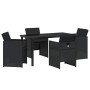 Conjunto de Comedor de Jardín 5 pcs Negro ratán sintético