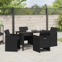 Conjunto de Comedor de Jardín 5 pcs Negro ratán sintético