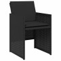 Conjunto de Comedor de Jardín 5 pcs Negro ratán sintético