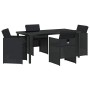 Conjunto de Comedor de Jardín 5 pcs Negro ratán sintético