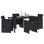 Conjunto de Comedor de Jardín 5 pcs Negro ratán sintético