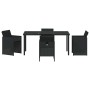 Conjunto de Comedor de Jardín 5 pcs Negro ratán sintético