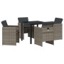 Conjunto de Comedor de Jardín 5 pcs Gris ratán sintético