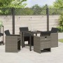 Conjunto de Comedor de Jardín 5 pcs Gris ratán sintético