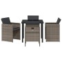 Conjunto de Comedor de Jardín 5 pcs Gris ratán sintético
