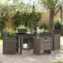 Conjunto de Comedor de Jardín 5 pcs Gris ratán sintético