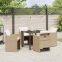 Conjunto de Comedor de Jardín 5 pcs Beige ratán sintético