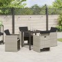 Conjunto de Comedor de Jardín 5 pcs Gris Claro ratán sintético