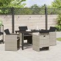 Conjunto de Comedor de Jardín 5 pcs Gris Claro ratán sintético