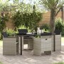 Conjunto de Comedor de Jardín 5 pcs Gris Claro ratán sintético