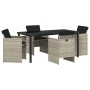 Conjunto de Comedor de Jardín 5 pcs Gris Claro ratán sintético