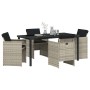Conjunto de Comedor de Jardín 5 pcs Gris Claro ratán sintético