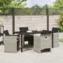 Conjunto de Comedor de Jardín 5 pcs Gris Claro ratán sintético