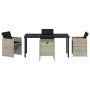 Conjunto de Comedor de Jardín 5 pcs Gris Claro ratán sintético
