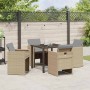 Conjunto de Comedor de Jardín 5 pcs Beige ratán sintético