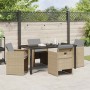 Conjunto de Comedor de Jardín 5 pcs Beige ratán sintético