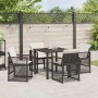 Conjunto de Comedor de Jardín 5 pcs Negro ratán sintético