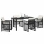 Conjunto de Comedor de Jardín 5 pcs Negro ratán sintético