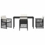 Conjunto de Comedor de Jardín 5 pcs Negro ratán sintético