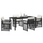 Conjunto de Comedor de Jardín 5 pcs Negro ratán sintético