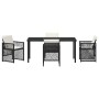 Conjunto de Comedor de Jardín 5 pcs Negro ratán sintético