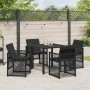 Conjunto de Comedor de Jardín 5 pcs Negro ratán sintético