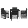 Conjunto de Comedor de Jardín 5 pcs Negro ratán sintético