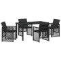 Conjunto de Comedor de Jardín 5 pcs Negro ratán sintético