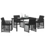 Conjunto de Comedor de Jardín 5 pcs Negro ratán sintético
