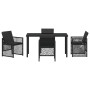 Conjunto de Comedor de Jardín 5 pcs Negro ratán sintético