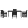 Conjunto de Comedor de Jardín 5 pcs Negro ratán sintético