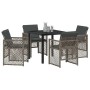 Conjunto de Comedor de Jardín 5 pcs Gris ratán sintético