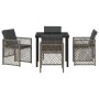 Conjunto de Comedor de Jardín 5 pcs Gris ratán sintético