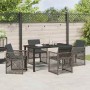 Conjunto de Comedor de Jardín 5 pcs Gris ratán sintético