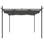 Pérgola con cubierta retráctil gris antracita 295x292x230 cm