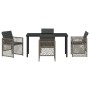Conjunto de Comedor de Jardín 5 pcs Gris ratán sintético