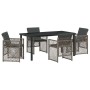 Conjunto de Comedor de Jardín 5 pcs Gris ratán sintético