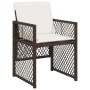 Conjunto de Comedor de Jardín 5 pcs Marrón ratán sintético