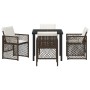 Conjunto de Comedor de Jardín 5 pcs Marrón ratán sintético