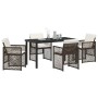 Conjunto de Comedor de Jardín 5 pcs Marrón ratán sintético