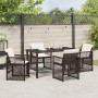 Conjunto de Comedor de Jardín 5 pcs Marrón ratán sintético