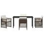 Conjunto de Comedor de Jardín 5 pcs Marrón ratán sintético